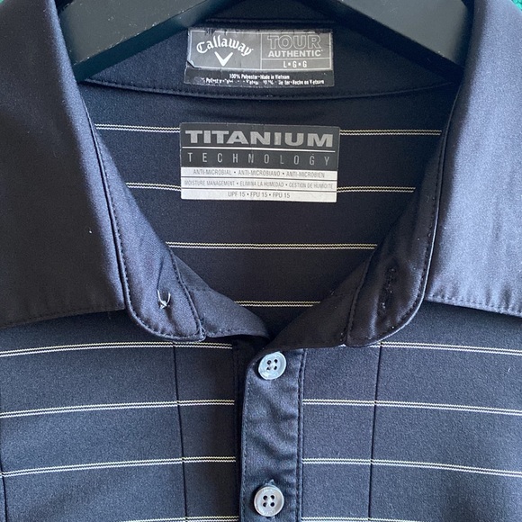 Callaway - Men’s Performance Tour Authentic Golf Polo in Black Micro Stripe - Picture 3 of 4